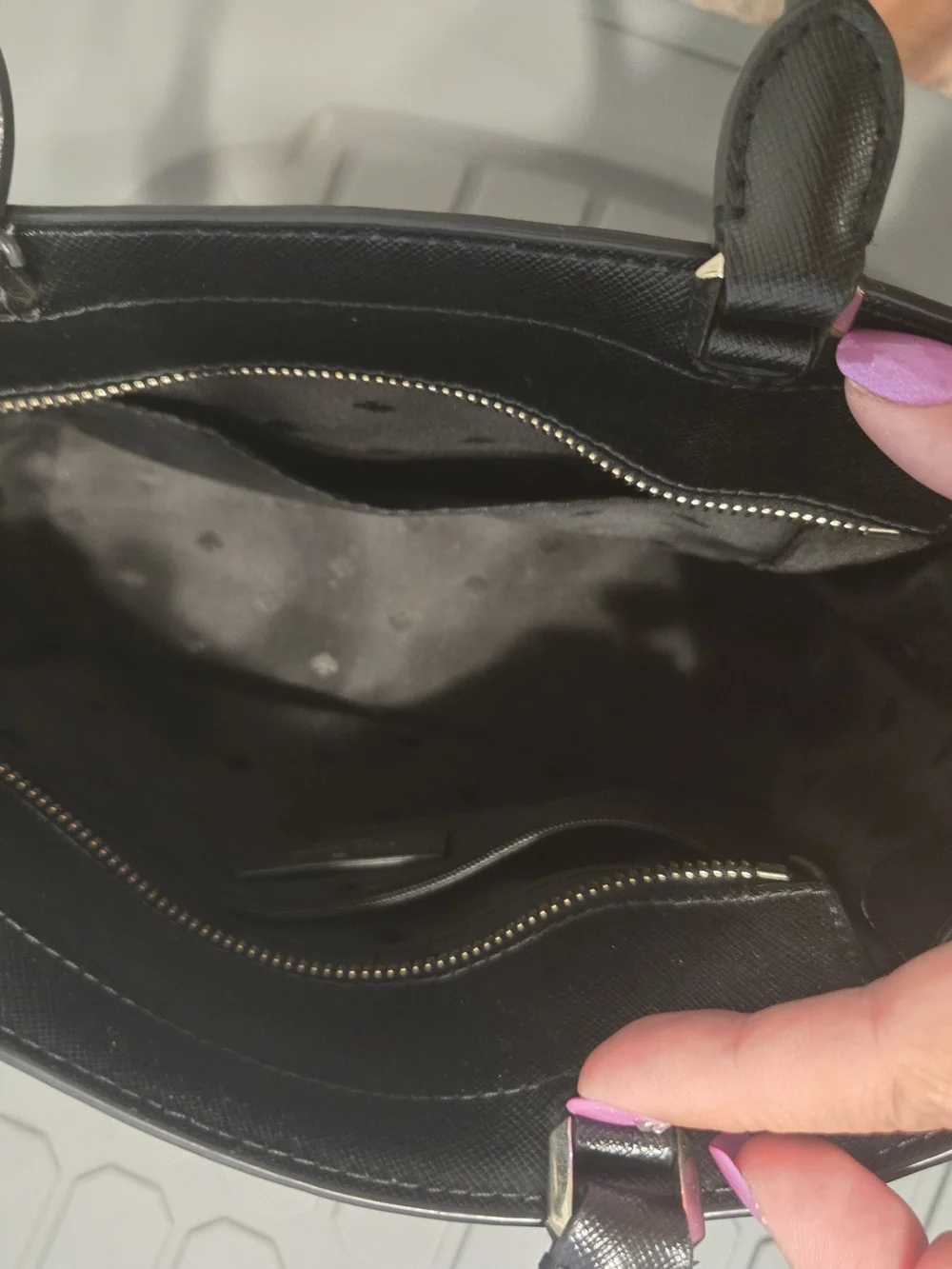 kate spade New York Black Leather Structured Satchel